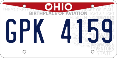 OH license plate GPK4159