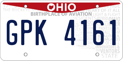 OH license plate GPK4161