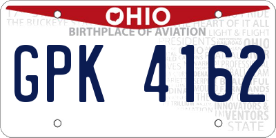 OH license plate GPK4162