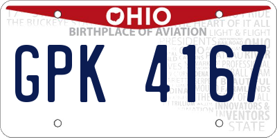 OH license plate GPK4167