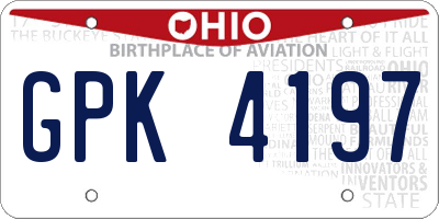 OH license plate GPK4197