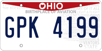 OH license plate GPK4199