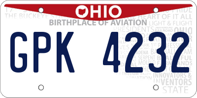 OH license plate GPK4232
