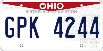 OH license plate GPK4244