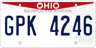 OH license plate GPK4246