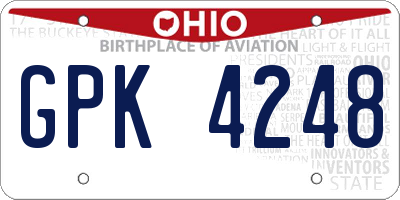 OH license plate GPK4248
