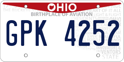 OH license plate GPK4252