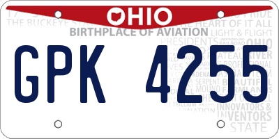 OH license plate GPK4255