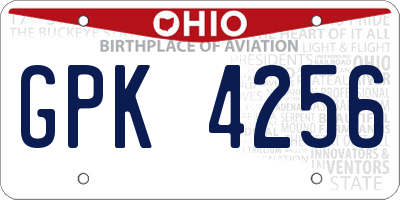 OH license plate GPK4256