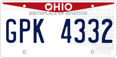 OH license plate GPK4332