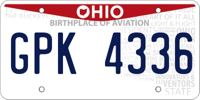 OH license plate GPK4336