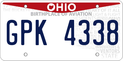 OH license plate GPK4338