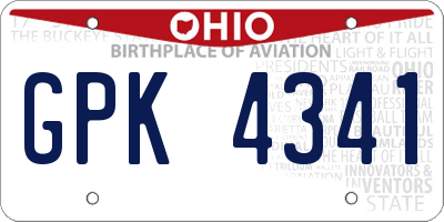 OH license plate GPK4341