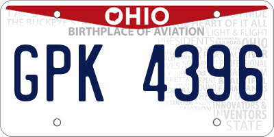 OH license plate GPK4396
