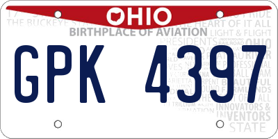 OH license plate GPK4397