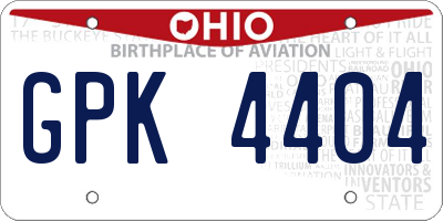 OH license plate GPK4404