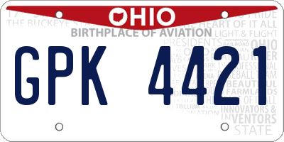 OH license plate GPK4421