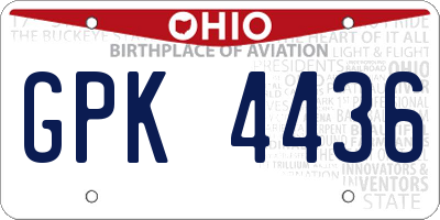 OH license plate GPK4436