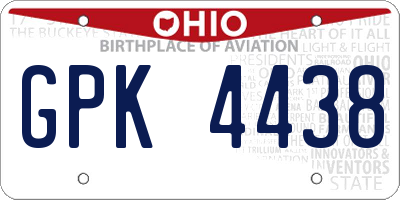 OH license plate GPK4438