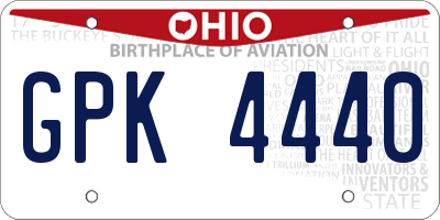 OH license plate GPK4440