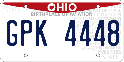 OH license plate GPK4448