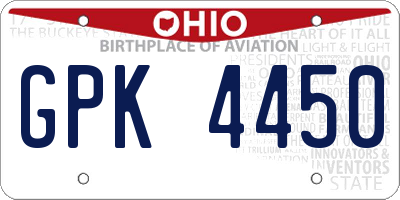 OH license plate GPK4450