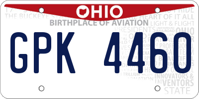 OH license plate GPK4460