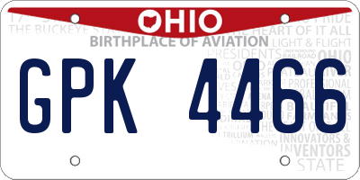 OH license plate GPK4466