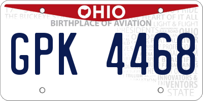 OH license plate GPK4468