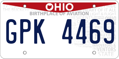 OH license plate GPK4469