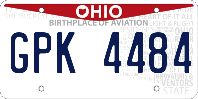 OH license plate GPK4484