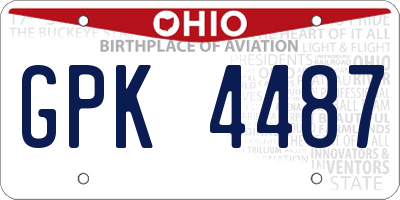 OH license plate GPK4487