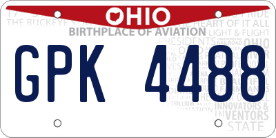 OH license plate GPK4488