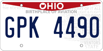 OH license plate GPK4490