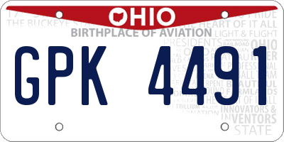 OH license plate GPK4491