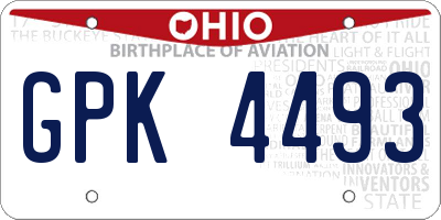 OH license plate GPK4493