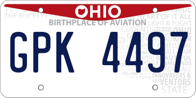 OH license plate GPK4497