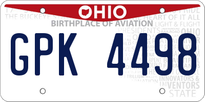 OH license plate GPK4498