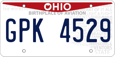 OH license plate GPK4529