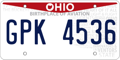 OH license plate GPK4536