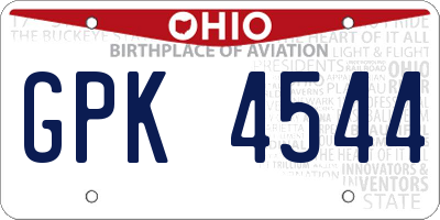 OH license plate GPK4544