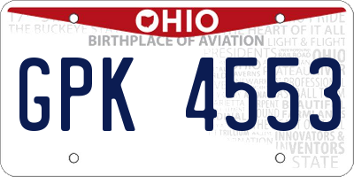 OH license plate GPK4553
