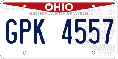 OH license plate GPK4557