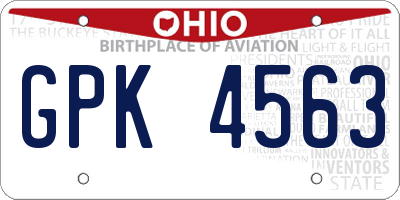 OH license plate GPK4563