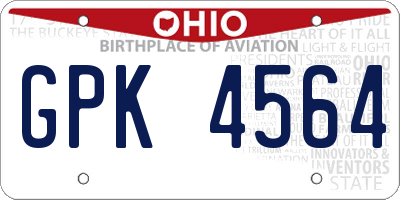 OH license plate GPK4564