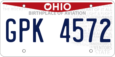 OH license plate GPK4572