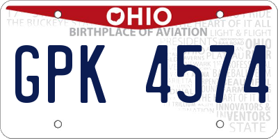 OH license plate GPK4574