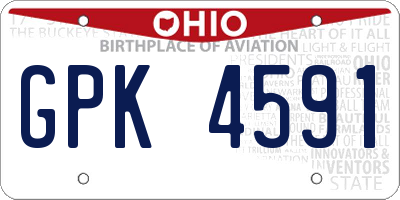 OH license plate GPK4591
