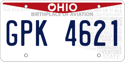 OH license plate GPK4621