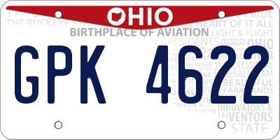 OH license plate GPK4622